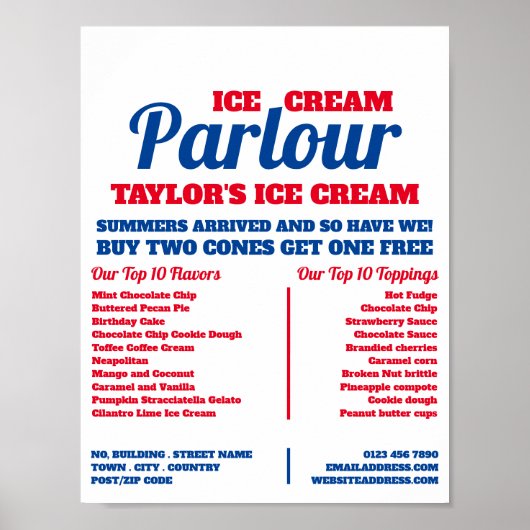 Poster Publicité moderne de crème glacée (Devant)