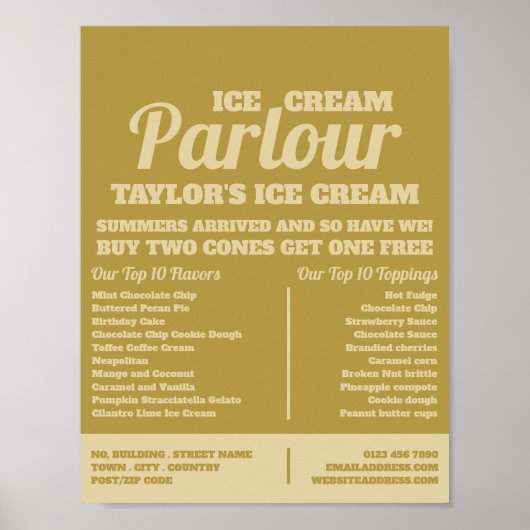 Poster Publicité moderne de crème glacée (Devant)