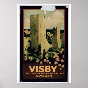 Poster Publicité par affichage la ville de Visby, Suède