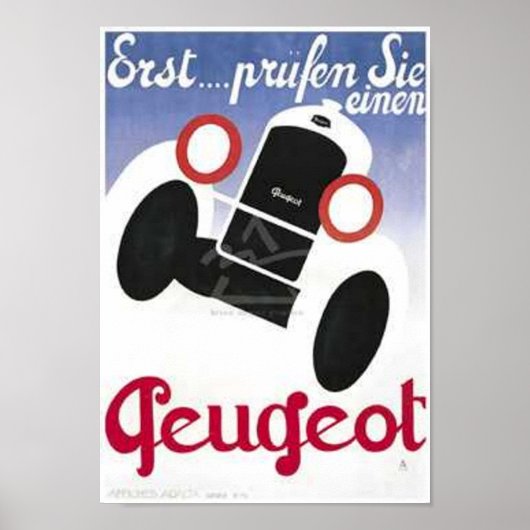 Poster Publicité Peugeot vintage 3 (Devant)