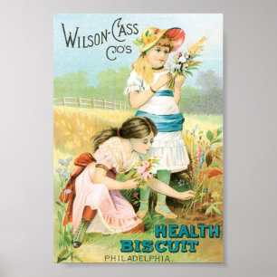Poster Publicité pour biscuit santé vintage
