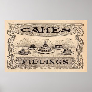 Poster Publicité pour boulangerie vintage