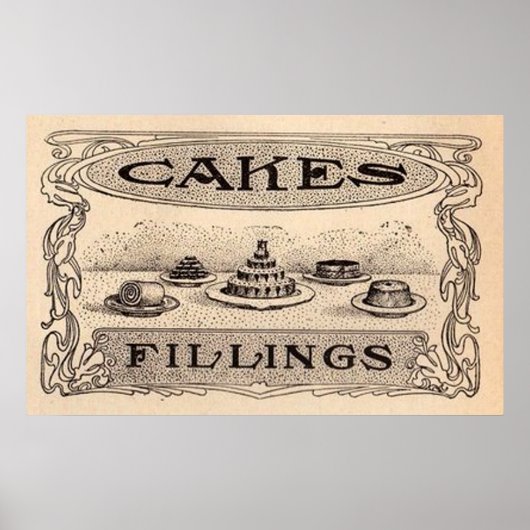 Poster Publicité pour boulangerie vintage (Devant)