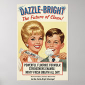 Poster Publicité pour dentifrice Dazzle-Bright de 1965 (Devant)