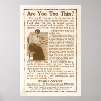 Poster Publicité pour gain de poids vintage de 1908