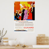 Poster Publicité pour la fête des reines de Cunard (Cuisine)