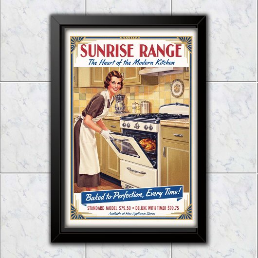 Poster Publicité pour le four Sunrise Range de 1930