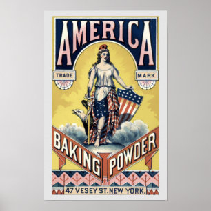Poster Publicité pour levure chimique de l'ère victorienn