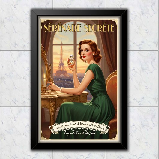 Poster Publicité pour parfum Sérénade Secrète de 1940