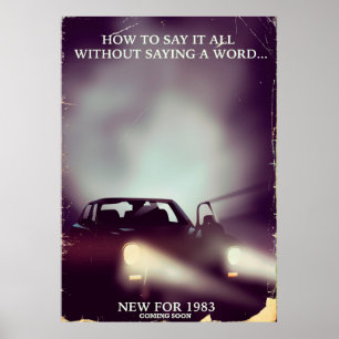 Poster publicité pour une voiture des années 80
