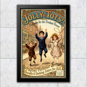Poster Publicité pour vêtements Jolly Tots de 1890 vintag