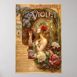 Poster Publicité rétro Art nouveau pour parfum français