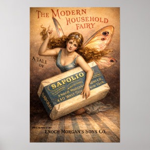 Poster Publicité rétro de savon de l'ère victorienne