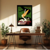 Poster Publicité rétro pour cigarettes Pelican, ère Art D