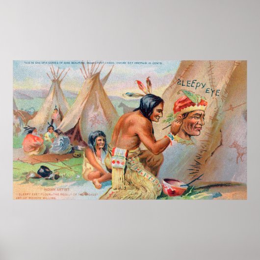 Poster Publicité sur la farine des yeux endormie avec des (Devant)