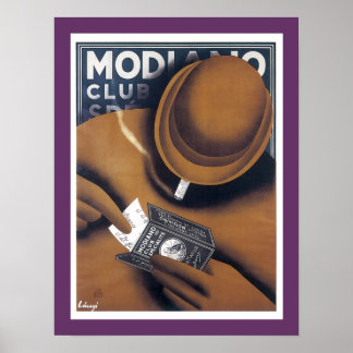 Poster Publicité sur papier de la cigarette Modiano