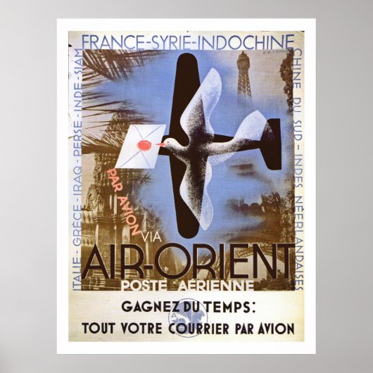Poster Publicité vintage Air Orient (Devant)