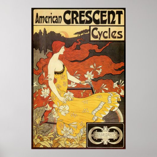 Poster Publicité vintage American Crescent Cycles (Devant)