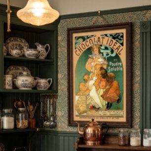 Poster Publicité vintage Art Nouveau pour le chocolat par