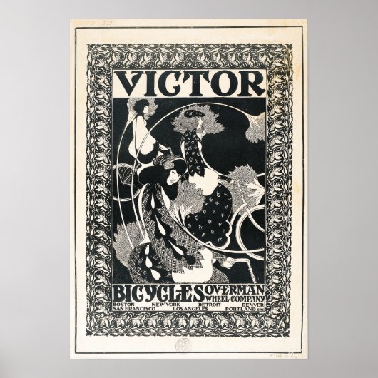 Poster Publicité vintage de bicyclettes de Victor (Devant)