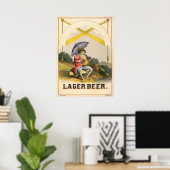 Poster Publicité Vintage de bière Lager (Bureau à domicile)