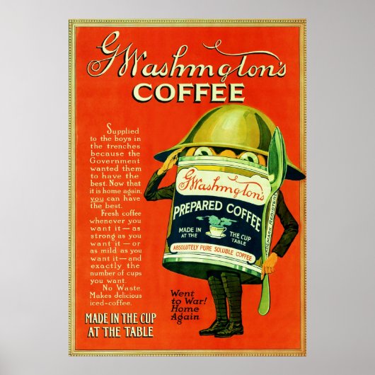 Poster Publicité vintage de café. (Devant)