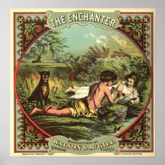 Poster Publicité vintage de cigares : l'Enchanteur (Devant)