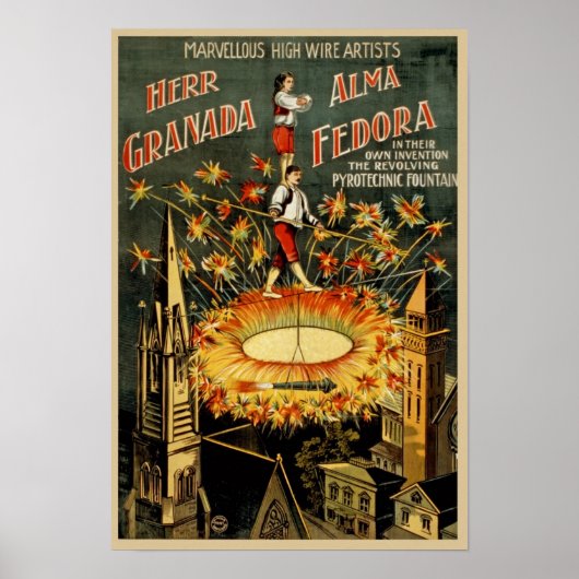 Poster Publicité vintage de cirque (Devant)