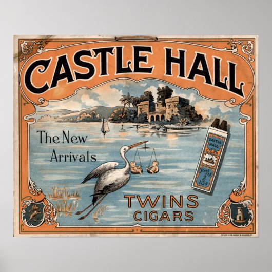 Poster Publicité vintage de deux cigares (Devant)