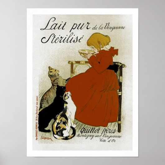 Poster Publicité vintage de lait en France (Devant)
