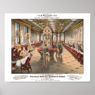 Poster Publicité vintage de magasin de coiffure