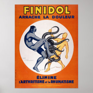 Poster Publicité vintage de tueurs de douleur de médecine