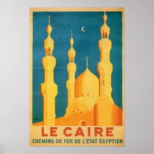 Poster Publicité vintage de voyage du Caire