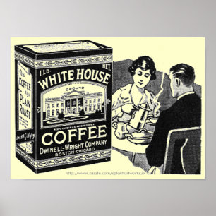 Poster Publicité vintage du café de la Maison Blanche