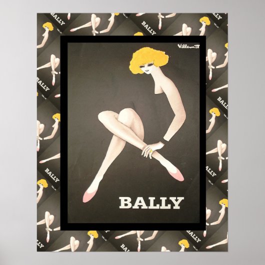 Poster Publicité vintage en France, chaussures Bally (Devant)
