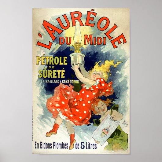 Poster Publicité vintage française L'Aureole Du Midi 1893 (Devant)