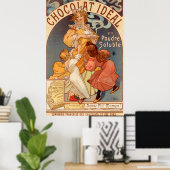 Poster Publicité vintage Idéale Chocolat (Bureau à domicile)