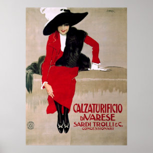 Poster Publicité vintage Italienne Chaussure Factory