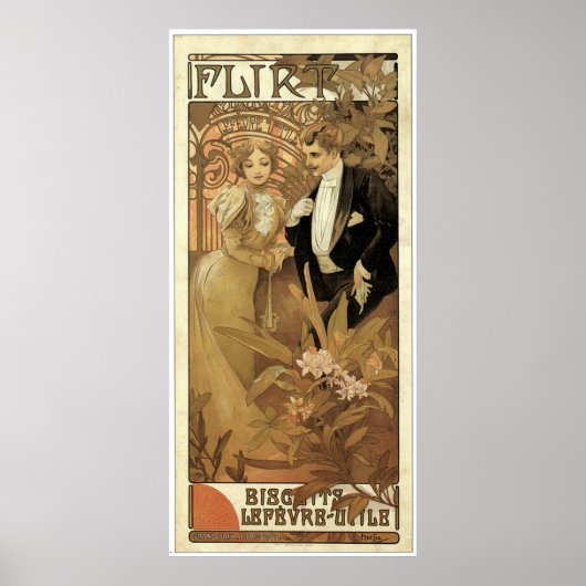 Poster Publicité vintage Mucha Flirt Biscuits (Devant)