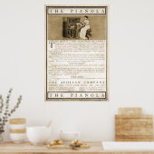 Poster Publicité vintage Pianola de 1899 (Cuisine)