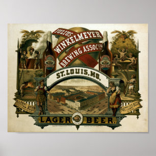 Poster Publicité vintage pour la bière Julius Winkelmeyer