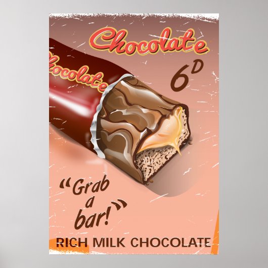 Poster Publicité vintage pour le chocolat. (Devant)