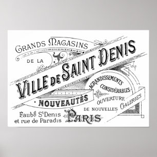 Poster Publicité vintage pour le magasin d'usine de Paris