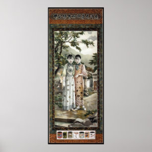 Poster PUBLICITÉ vintage SUR LE TABAC - CHINE - années 19