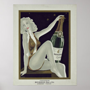 Poster Publicité vintage sur le vin et l'alcool
