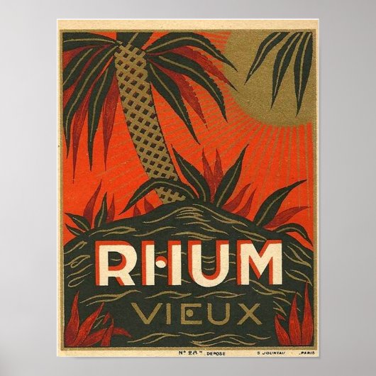 Poster Publicité vintage sur rhum (Devant)