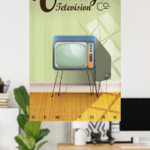 Poster Publicité Vintage Television Co. (Bureau à domicile)