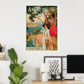 Poster Publicité Vintage voyage Antibes France (Bureau à domicile)