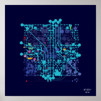 Poster "Puce informatique/affiche crâne"