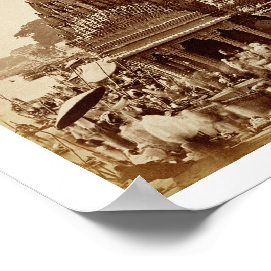 Poster Pud Vishnu et autres temples, Bénarès (sepia photo (Coin)